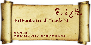 Helfenbein Árpád névjegykártya