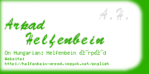 arpad helfenbein business card